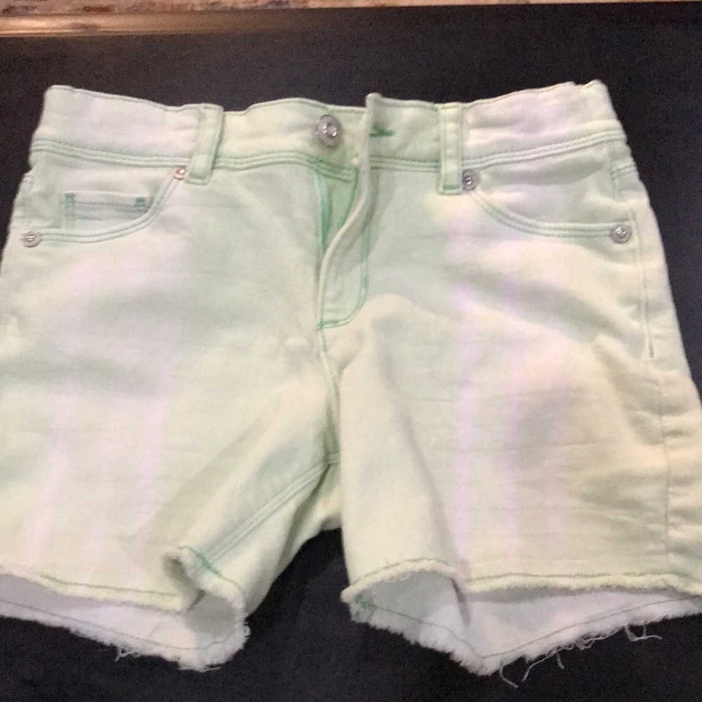 Tie dye green and white shorts